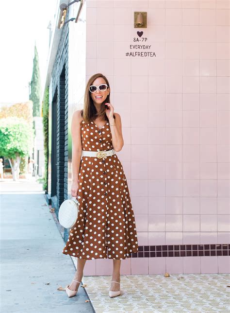 gucci black and white polka dot dress